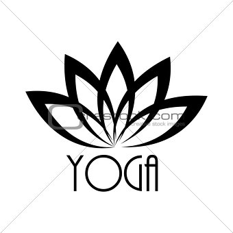 Lotus Flower Sign for Wellness, Spa and Yoga. Vector Illustratio