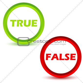 True false icons set