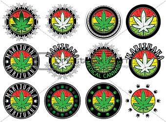 cannabis leaf design stamps
