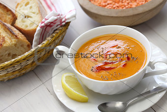red lentil soup, turkish cuisine