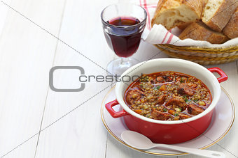 spanish lentil soup with chorizo