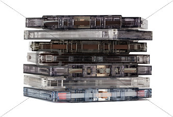 Stack of old audio cassettes