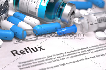 Diagnosis - Reflux. Medical Concept.