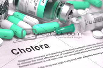 Diagnosis - Cholera. Medical Concept with Blurred Background.