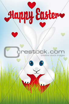 Easter bunny with heart - Happy Easter