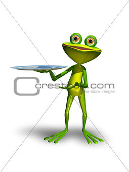 Frog with a tray 