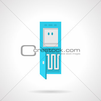 Blue cooler for water flat vector icon