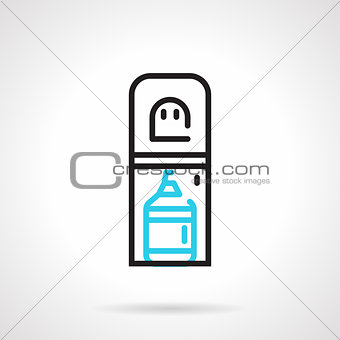Water cooler black and blue line vector icon