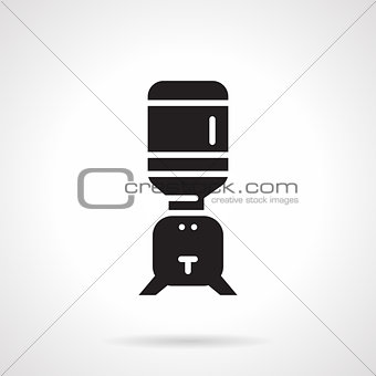 Black water cooler flat vector icon