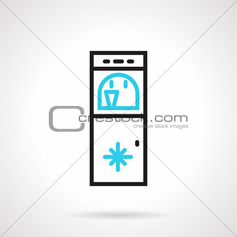 Water refrigerator black and blue line vector icon