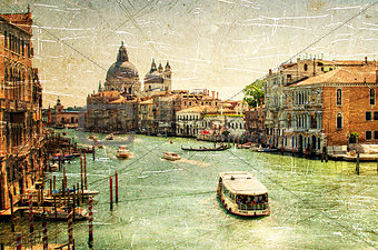 Venice retro picture. Grand channel