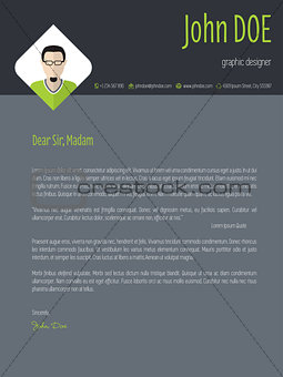 Cool dark resume cover letter cv template