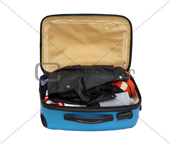 Open Luggage With Clothing