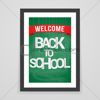 Welcome back to school. Vector illustration.  Elements are layered separately in vector file. Easy editable.