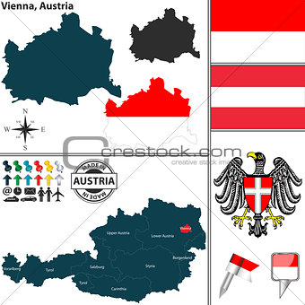 Map of Vienna, Austria