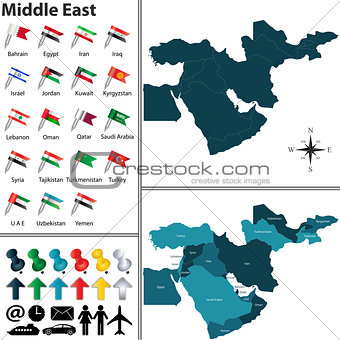 Political map of Middle East