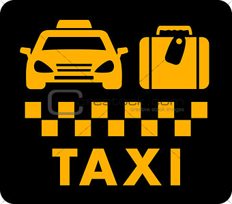 taxi blazon on black icon
