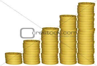 Golden coins stack 
