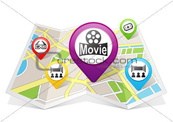 Cinema Map pointer Location Destination on map