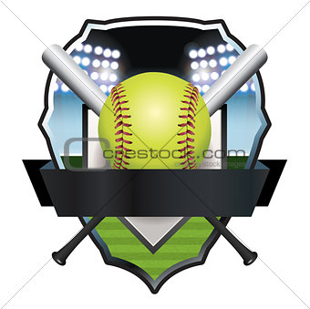 Softball Emblem Badge Illustration