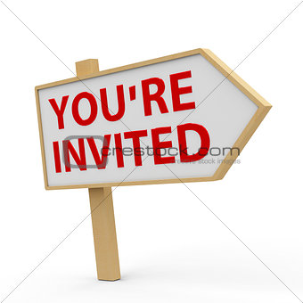 You are invited white banner