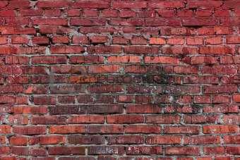 Old brick wall with red bricks