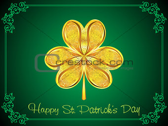 abstract artistic golden st patrick clover background