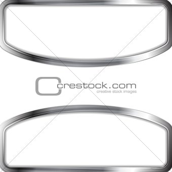 Abstract metal silver frame vector background