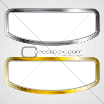 Abstract silver and golden frames
