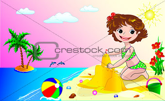A child on the beach