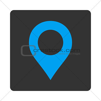 Map Marker flat blue and gray colors rounded button