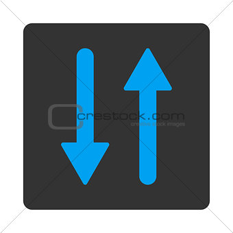 Arrows Exchange Vertical flat blue and gray colors rounded button