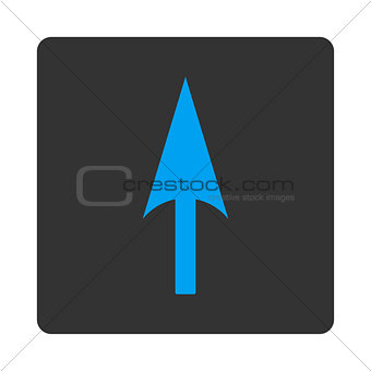 Arrow Axis Y flat blue and gray colors rounded button