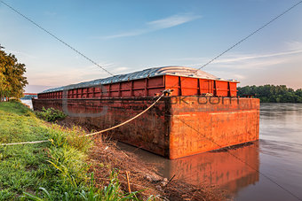 barge on Missouri River