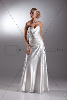 Young Beautiful Woman In A Wedding Dress