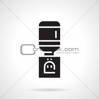 Electric water cooler black vector icon