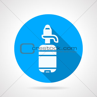 Bottle with pump blue round vector icon