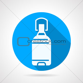 Bottle of potable water blue round vector icon