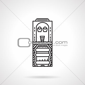 Flat line office cooler vector icon