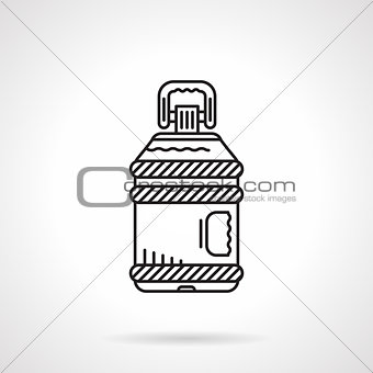 Flat line water bottle vector icon