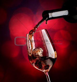 Wine on vinous background