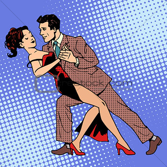 Man and woman dancing a waltz or tango