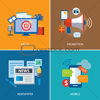 advertising and promotion flat icon design