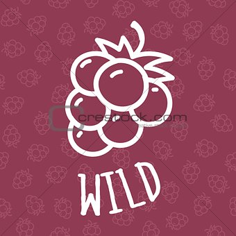 Seamless background with blackberry illustration.