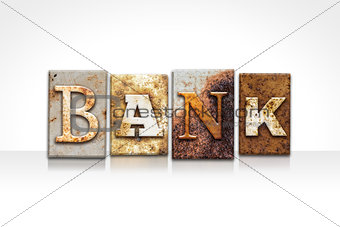 Bank Letterpress Concept Isolated on White