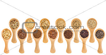 gluten free grains and seeds  - spoon abstract