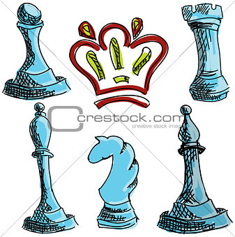 Drawn colored chess