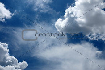 Beautiful rainclouds in the blue sky at Chiangmai city, Northern