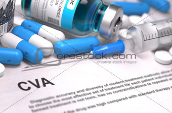 CVA Diagnosis. Medical Concept. Composition of Medicaments.