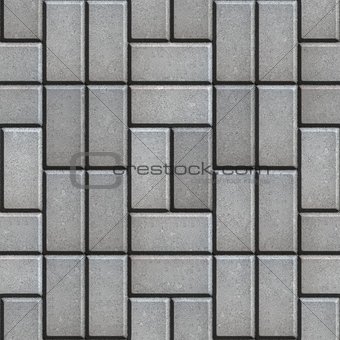 Gray Pave Slabs Rectangles Laid out in a Chaotic Manner.